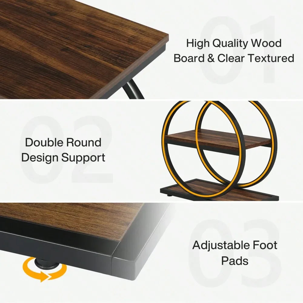 XMSJ Rattan Three Tier End Table Slim Sofa Side Table