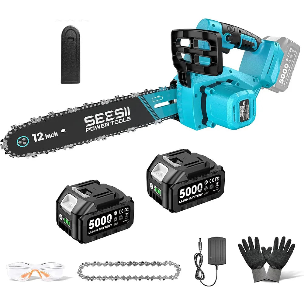 Seesii Cordless Brushless Electric Chainsaw Compatible With Makita Battery