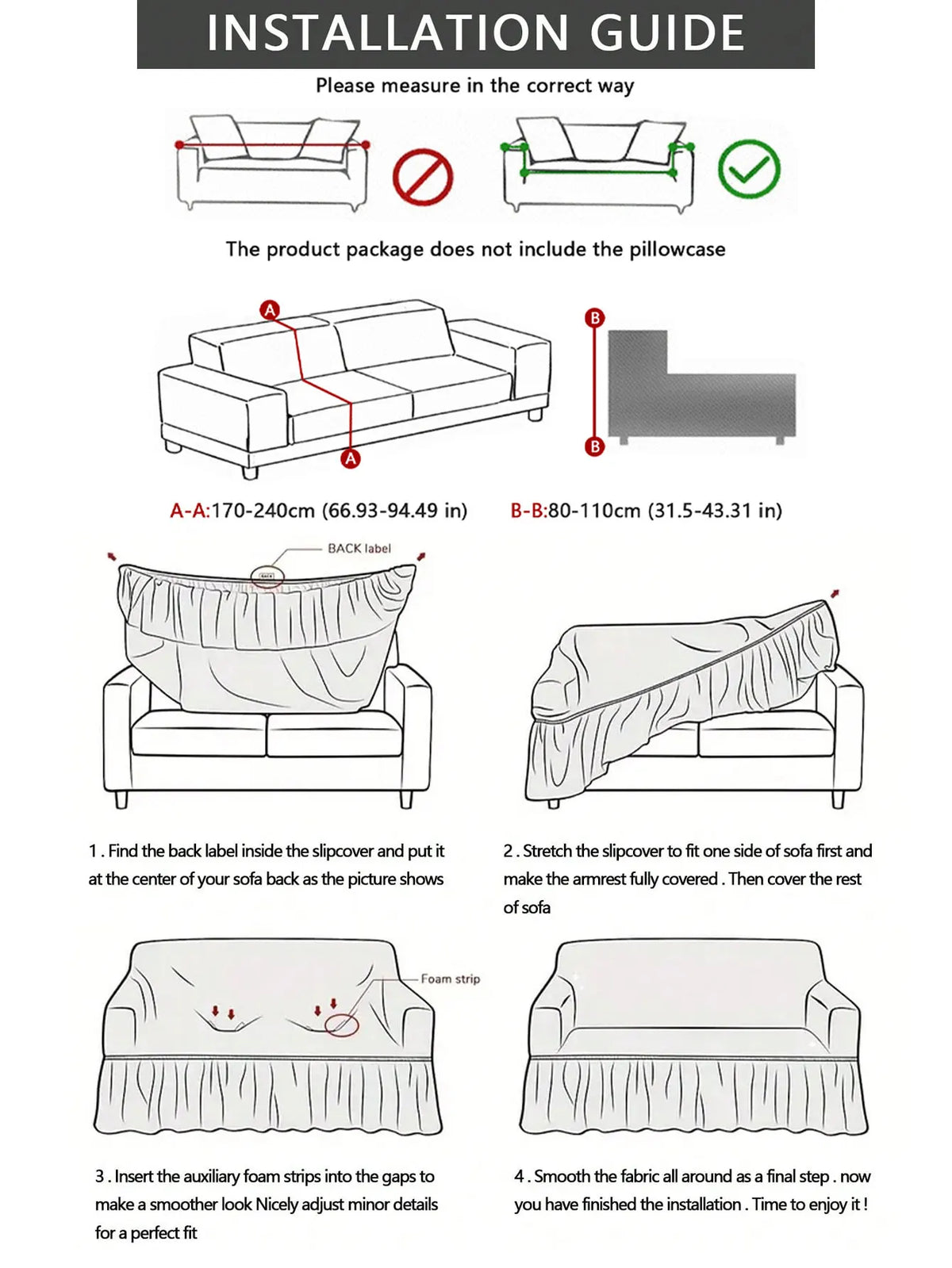 XM-Luvetoria Stretch Sofa Cover For Living Room Non-Slip Knit Fabric