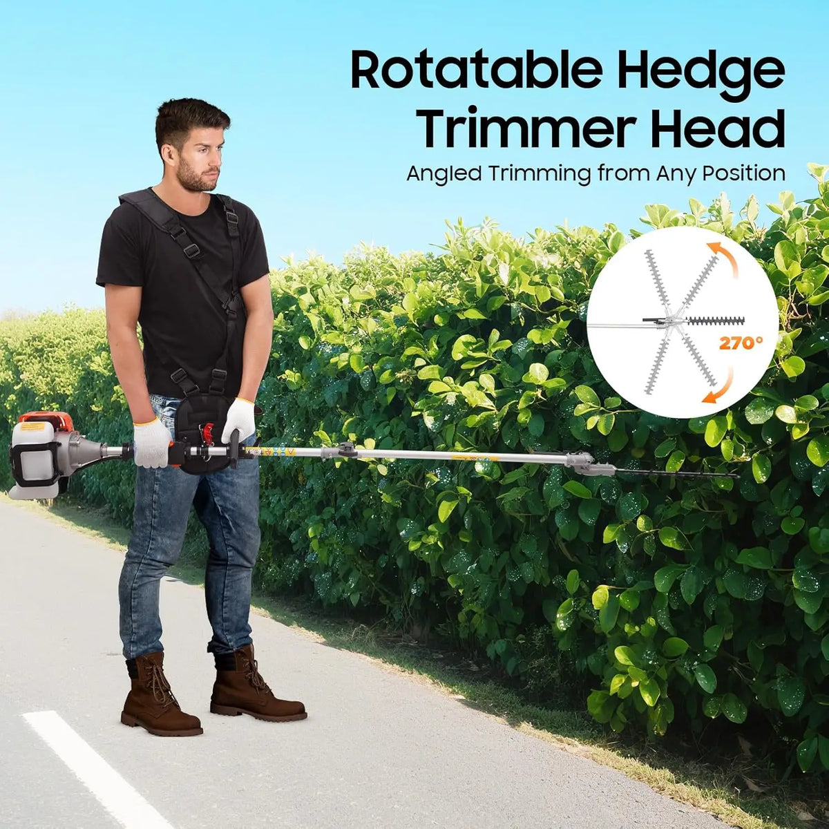 Versatile Five In One Gasoline Powered Garden Trimmer