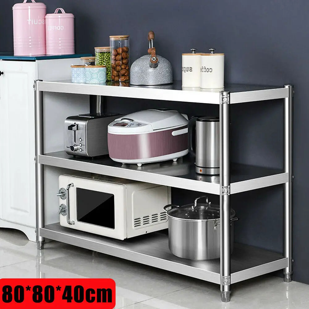 Heavy Duty Stainless Steel Three Tier Storage Rack For Kitchen