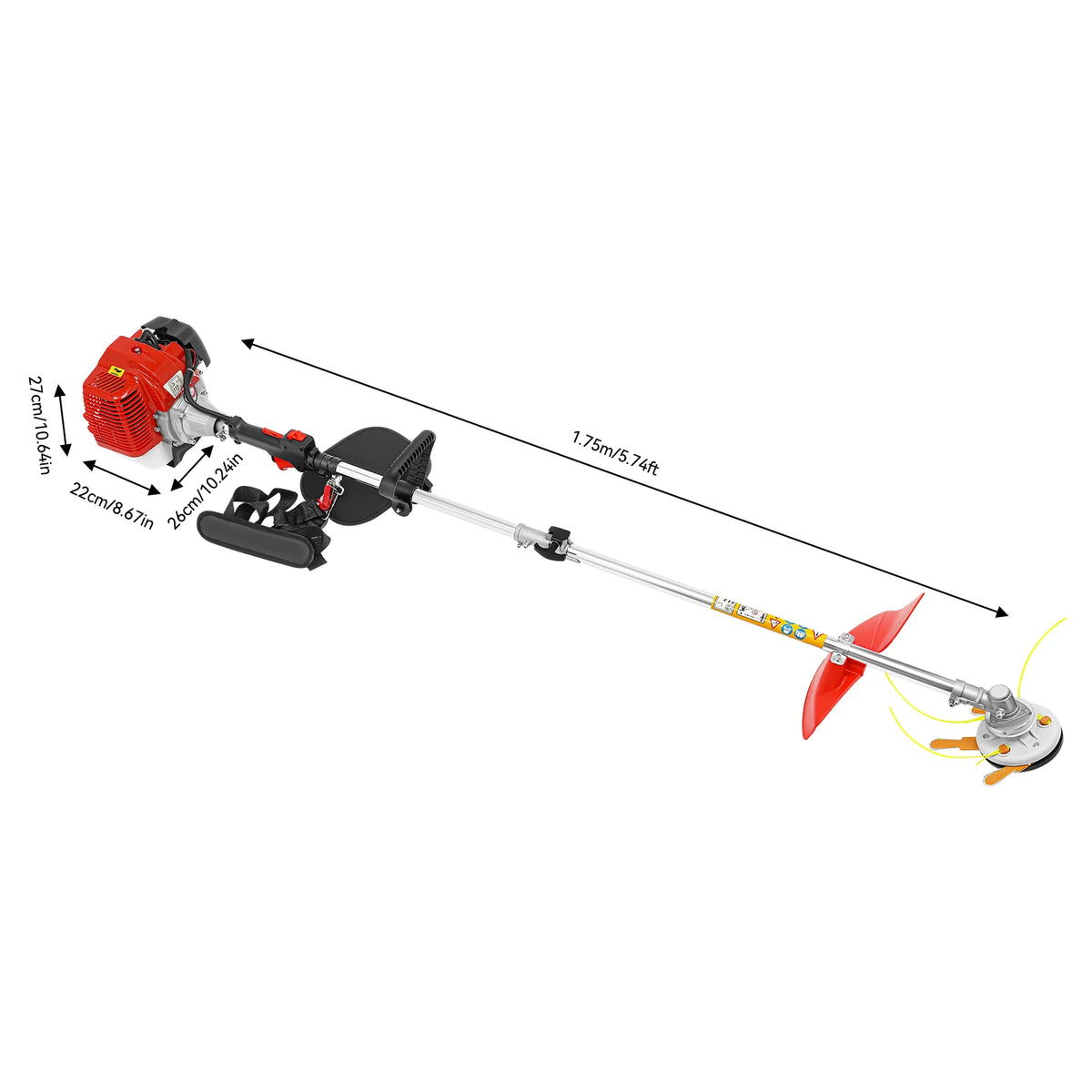 Professional Gasoline Brush Cutter With Dual Blades For Yard Work