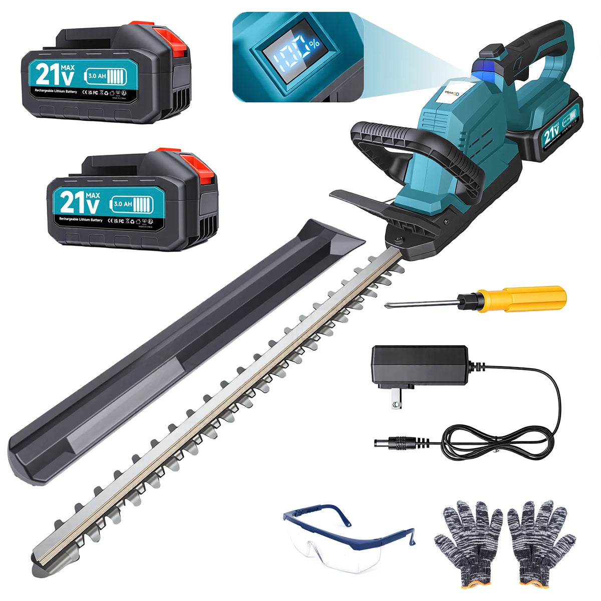 Xysd Cordless Electric Hedge Trimmer With Rotatable Brushless Head