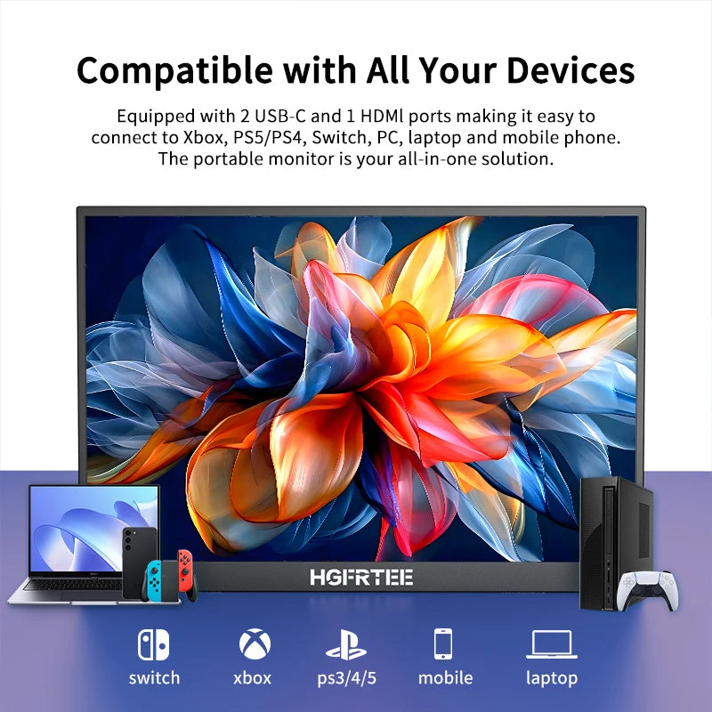 Hgfrtee Portable Gaming Monitor With 100Hz Refresh And Full Hd Display