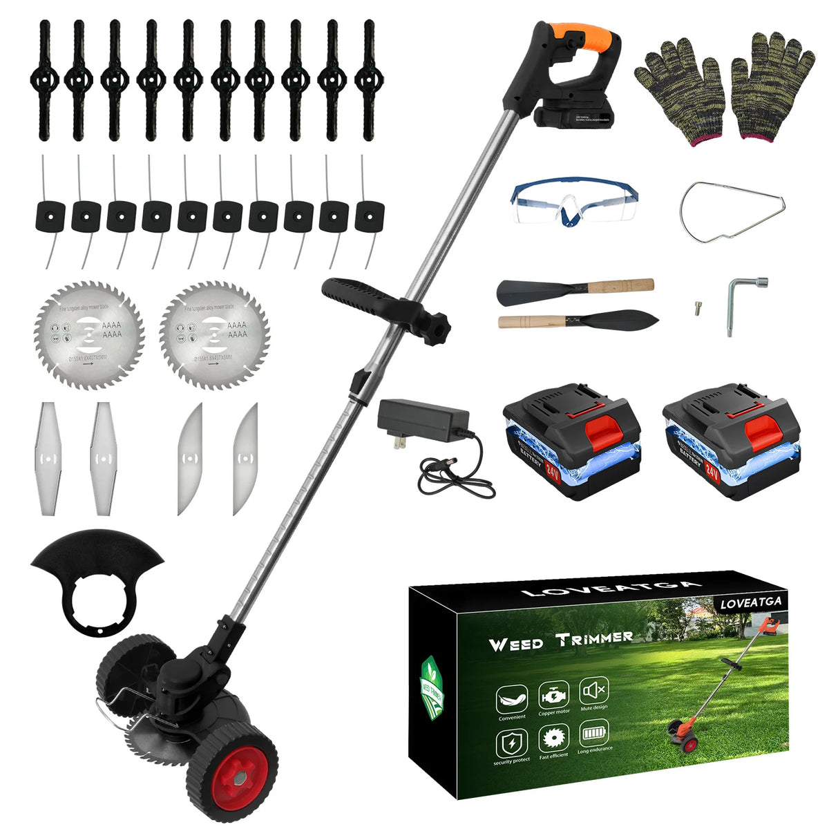 21V Cordless 3In1 Grass Trimmer Lawn Mower Brush Cutter
