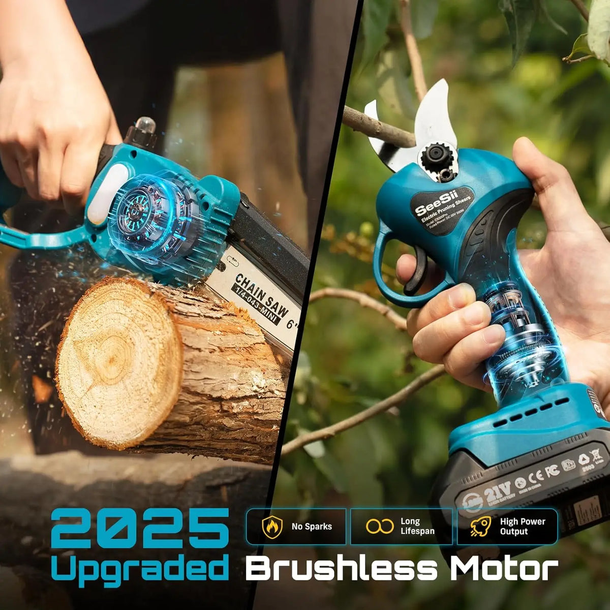 Seesii Brushless Electric Saw And Pruning Shears Cordless Garden Tool