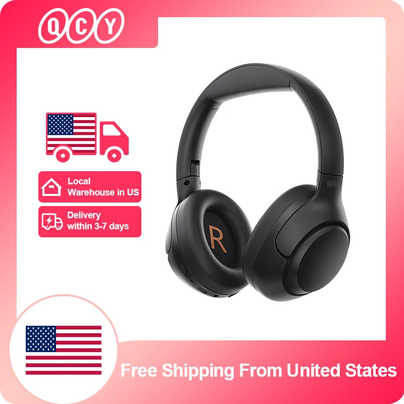 QCy H3 Wireless Headphones With 43dB Active Noise Cancellation