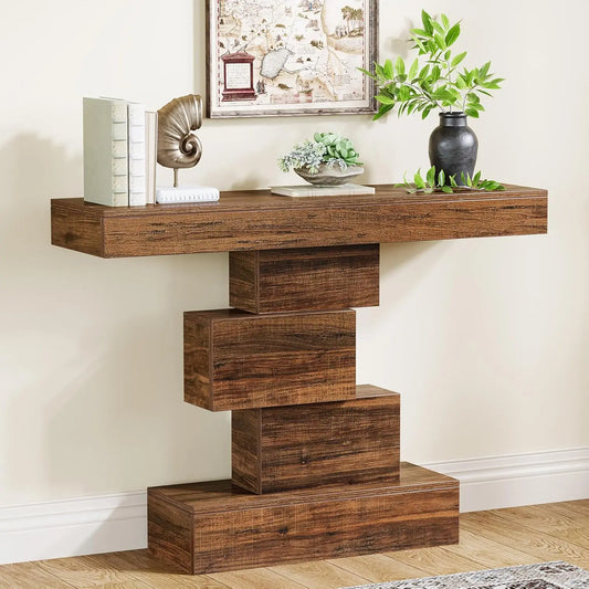 Tribesigns 42.5 Inch Farmhouse Console Table With Storage