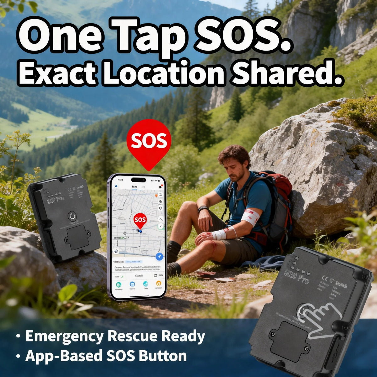 Wanwaytech 4G Real Time GPS Tracker Waterproof Portable Outdoor Device