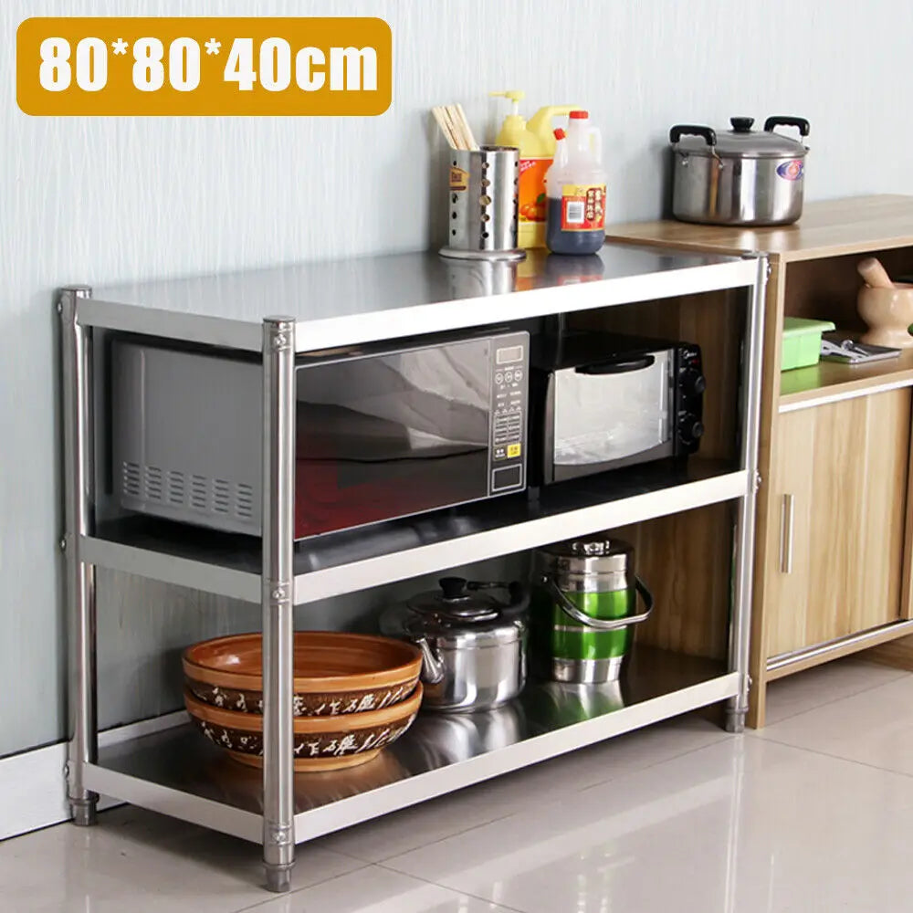 Heavy Duty Stainless Steel Three Tier Storage Rack For Kitchen