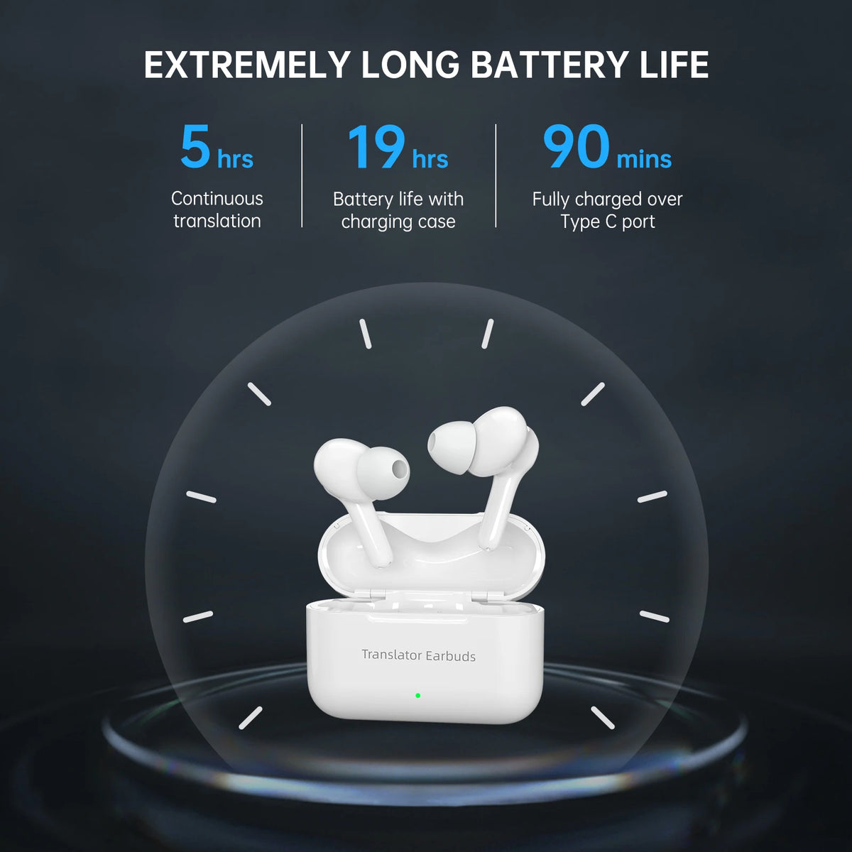 Wooask M6 Translator Earbuds For Instant Multilingual Voice Conversion