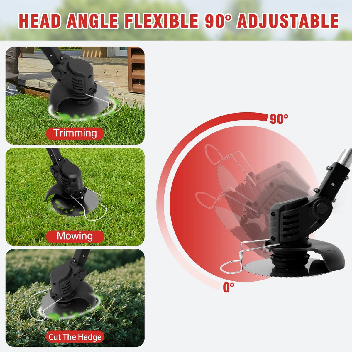 21V 3 In 1 Brushless Grass Trimmer With Telescopic Handle