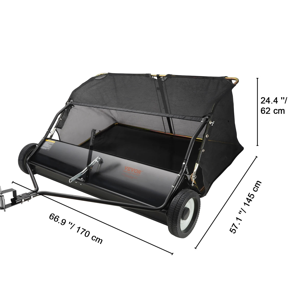 SucceBuy Heavy Duty Tow Behind Lawn Sweeper With Collector Bag