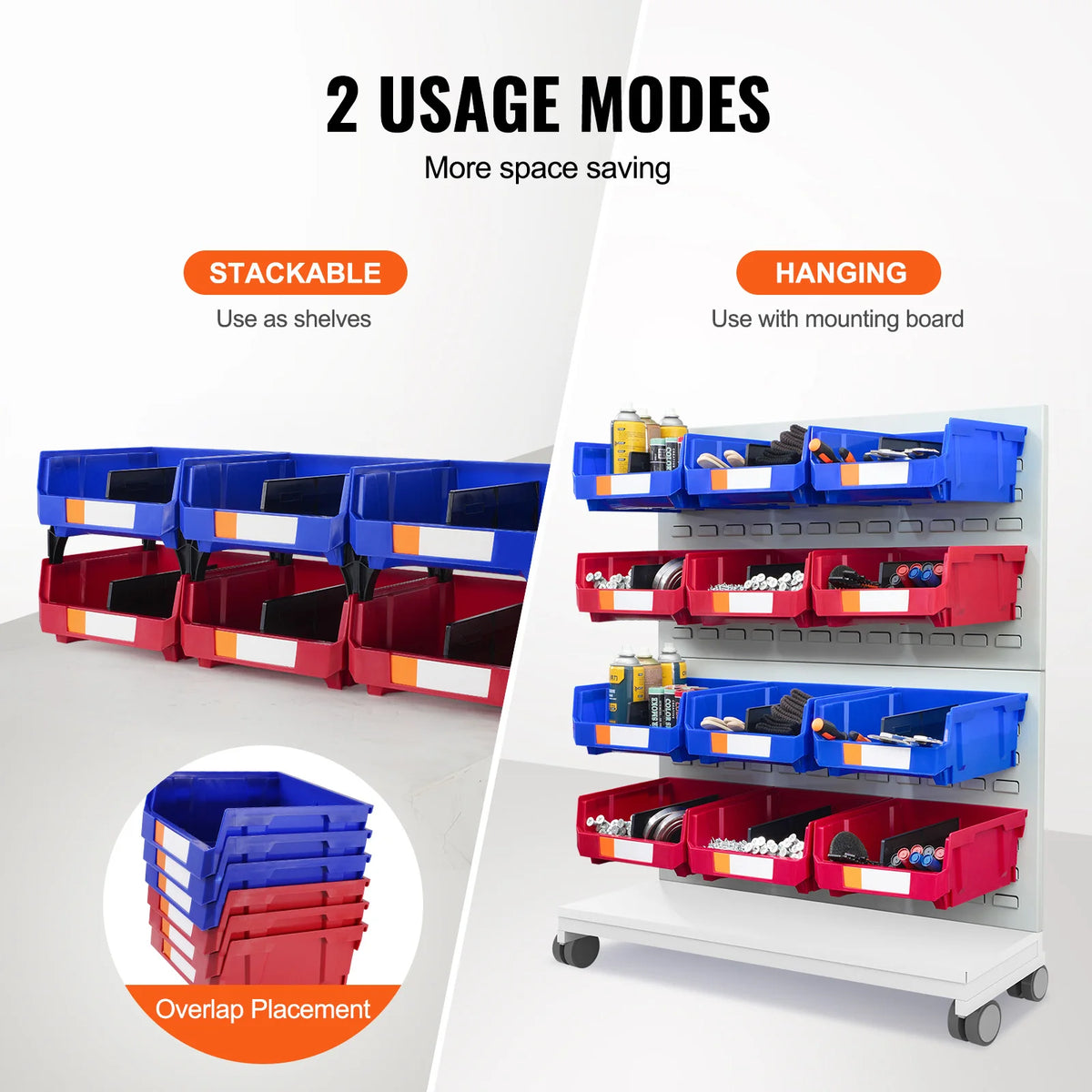 SucceBuy Stackable Wall Mounted Storage Organizer Bins For Home