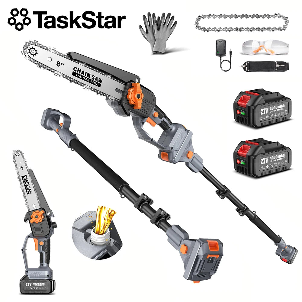 Taskstar Cordless Two In One Pole Saw With Brushless Motor