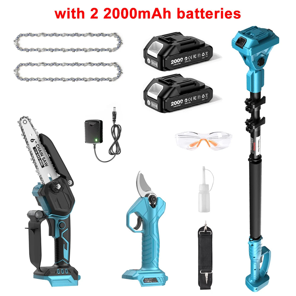 Taskstar Electric Pole Pruner Tool Kit With Dual Rechargeable Batteries