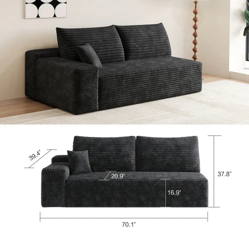 YQXH Cloud-Style Modular Sectional Sofa Corduroy Cover Memory Foam Cushions